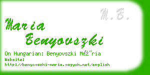 maria benyovszki business card